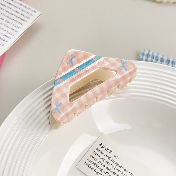 Women's Handmade Acrylic Floral Pattern Bow Hair Clip Hair Accessories