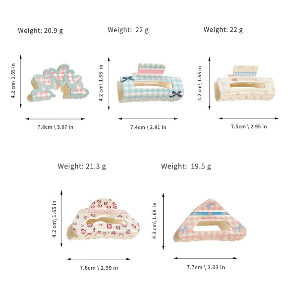 Women's Handmade Acrylic Floral Pattern Bow Hair Clip Hair Accessories