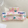 Women's Handmade Acrylic Flower Dopamine Hollow Square Hair Clip Jewelry