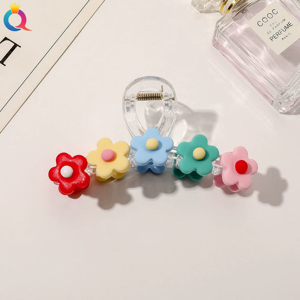 Women's Handmade Acrylic Flower Hair Claw Clip Elegant Sweet Shark Clip Hair Accessory