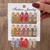Women's Handmade Acrylic Geometric Cshaped Earrings Set