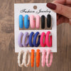 Women's Handmade Acrylic Geometric Cshaped Earrings Set