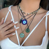 Women's Handmade Acrylic Geometric Jewelry Necklace With Skin Wax Thread