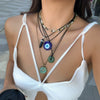 Women's Handmade Acrylic Geometric Jewelry Necklace With Skin Wax Thread