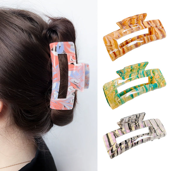 Women's Handmade Acrylic Hair Grab Clip Geometric Style