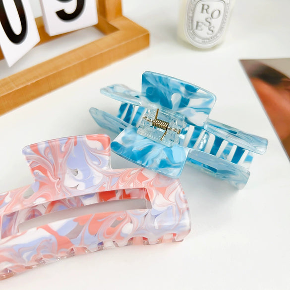 Women's Handmade Acrylic Hair Grab Clip Geometric Style