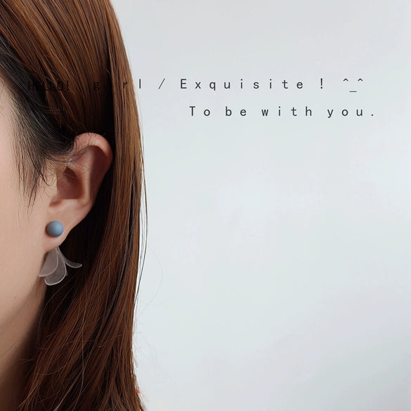 Women's Handmade Acrylic Leaf Earrings With Silver Needle Electroplated Finish Gentle All Match Plant Style Jewelry