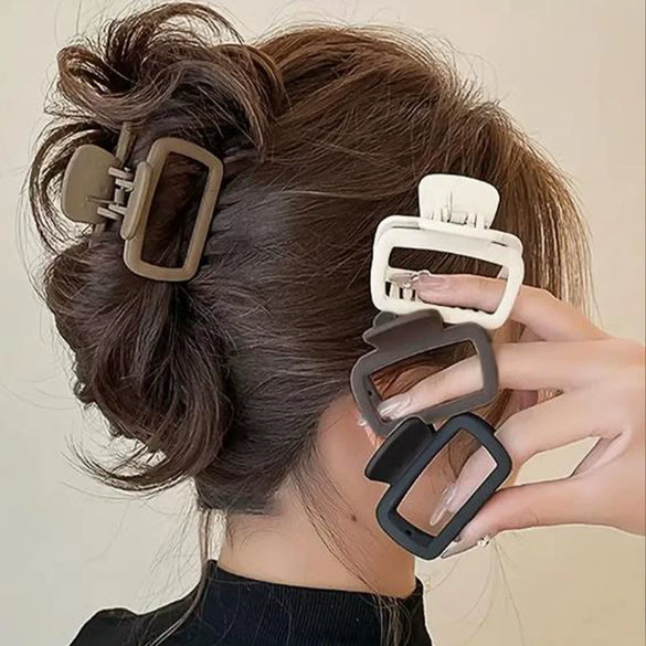 Women's Handmade Acrylic Square Shark Clip Hair Accessory With Simple Design