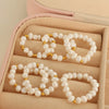 Women's Handmade Alien Pearl Baroque Style Elastic Ring 316L Stainless Steel Electroplated Beaded Winding Hand Jewelry