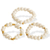 Women's Handmade Alien Pearl Baroque Style Elastic Ring 316L Stainless Steel Electroplated Beaded Winding Hand Jewelry