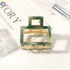 Women's Handmade Alloy And Acetate Geometric Cutout Shark Hair Clip Elegant Back Hair Accessory