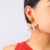 Women's Handmade Alloy Geometric Dragonfly Earrings With Diamond Design