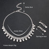 Women's Handmade Alloy Pearl And Rhinestone Geometric Necklace And Earrings Jewelry Set Elegant Simple Matching Jewelry