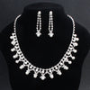 Women's Handmade Alloy Pearl And Rhinestone Geometric Necklace And Earrings Jewelry Set Elegant Simple Matching Jewelry