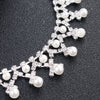 Women's Handmade Alloy Pearl And Rhinestone Geometric Necklace And Earrings Jewelry Set Elegant Simple Matching Jewelry