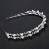 Women's Handmade Alloy Pearl Headband With Double Layer Floral Design Elegant Bridal Hair Accessory