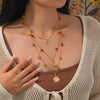 Women's Handmade Alloy Pendant Clavicle Chain Necklace With Gravel Star Geometric Pattern