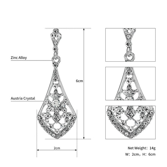 Women’s Handmade Alloy Rhinestone Earrings Simple Wedding Jewelry For Brides Wholesale