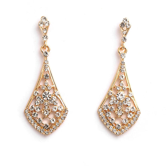 Women’s Handmade Alloy Rhinestone Earrings Simple Wedding Jewelry For Brides Wholesale
