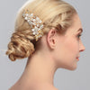 Women's Handmade Alloy Rhinestone Enamel Flower Bridal Hair Comb Classic Crystal Wedding Hair Headdress