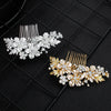 Women's Handmade Alloy Rhinestone Enamel Flower Bridal Hair Comb Classic Crystal Wedding Hair Headdress