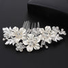 Women's Handmade Alloy Rhinestone Enamel Flower Bridal Hair Comb Classic Crystal Wedding Hair Headdress