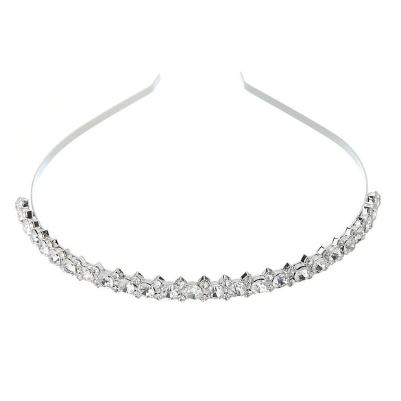 Women's Handmade Alloy Rhinestone Inlaid Crystal Headband Simple Bridal Wedding Hair Accessory