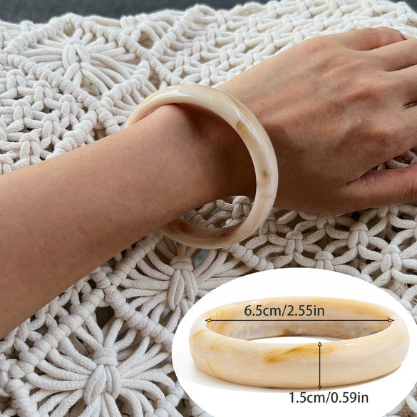 Women's Handmade Asymmetrical Smudged Resin Bracelet