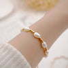Women's Handmade Baroque Fresh Water Pearl Geometric Bracelet Simple Design Jewelry