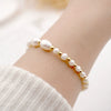 Women's Handmade Baroque Fresh Water Pearl Geometric Bracelet Simple Design Jewelry