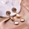 Women's Handmade Baroque Pearl Geometric Earrings Retro Simple Electroplated Winding Drop Earrings