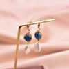 Women's Handmade Baroque Pearl Geometric Earrings Retro Simple Electroplated Winding Drop Earrings
