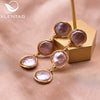 Women's Handmade Baroque Pearl Geometric Earrings Retro Simple Electroplated Winding Drop Earrings
