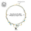 Women's Handmade Beaded Long Necklace With Optimized Blue Turquoise Glass Beads And Copper