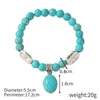 Women's Handmade Beaded Turquoise Geometric Bracelet Set