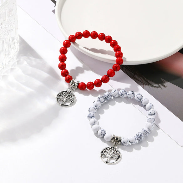 Women's Handmade Beaded Turquoise Geometric Bracelet Set