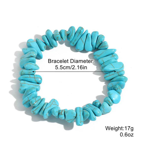 Women's Handmade Beaded Turquoise Geometric Bracelet Set