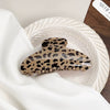 Women's Handmade Beige Leopard Print Shark Hair Clip With Bowknot And Simple Geometric Style