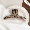 Women's Handmade Beige Leopard Print Shark Hair Clip With Bowknot And Simple Geometric Style