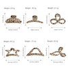 Women's Handmade Beige Leopard Print Shark Hair Clip With Bowknot And Simple Geometric Style