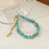 Women's Handmade Blue Pine Copper Geometric Asymmetrical Beaded Summer Bracelet