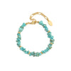 Women's Handmade Blue Pine Copper Geometric Asymmetrical Beaded Summer Bracelet