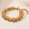 Women's Handmade Braided Chain Titanium Steel And Stainless Steel Bracelet With Pvd Vacuum Plating