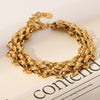 Women's Handmade Braided Chain Titanium Steel And Stainless Steel Bracelet With Pvd Vacuum Plating
