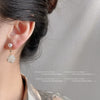 Women's Handmade Camellia Flower Stud Earrings With Imitation Pearl And Silver Needle Sweet Fashion Floral Earrings