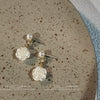 Women's Handmade Camellia Flower Stud Earrings With Imitation Pearl And Silver Needle Sweet Fashion Floral Earrings