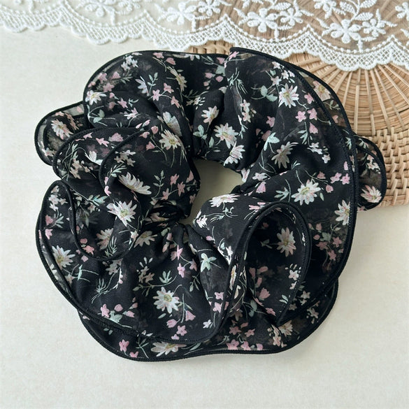Women's Handmade Chiffon Hair Rings With High Elasticity And Little Fresh Style