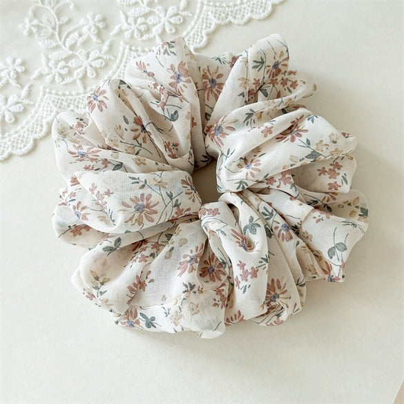 Women's Handmade Chiffon Hair Rings With High Elasticity And Little Fresh Style