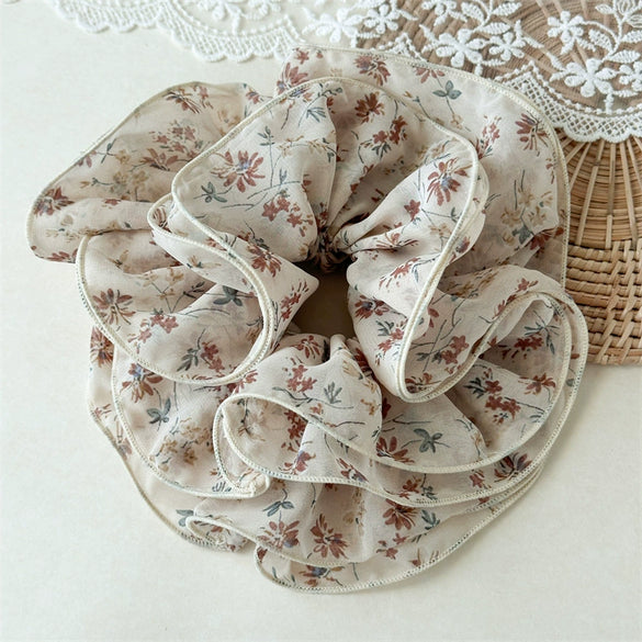 Women's Handmade Chiffon Hair Rings With High Elasticity And Little Fresh Style