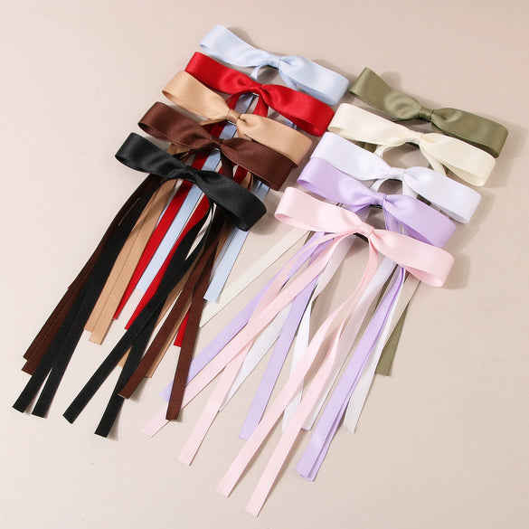 Women's Handmade Cloth Duckbill Hairpin With Polyestercotton Ribbon Bow